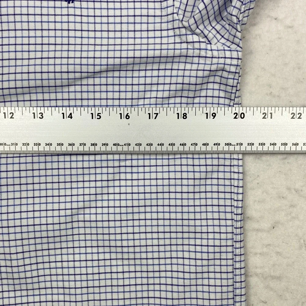 Polo Ralph Lauren Boys 20 Blue White Windowpane Oxford Button Down Shirt Cotton